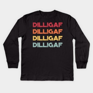 DILLIGAF Do I Look Like I Give A Fuck? Sunset Funny Kids Long Sleeve T-Shirt